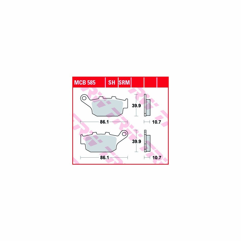 ZESTAW KLOCKÓW HAMULCOWYCH TRW LUCAS SINTER STREET MCB585SH