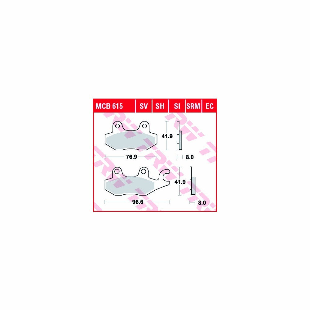 ZESTAW KLOCKÓW HAMULCOWYCH TRW LUCAS SINTER STREET MCB615SH