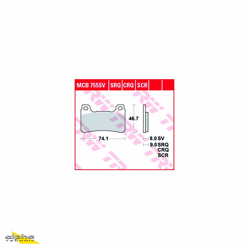 TRW LUCAS BREMSBELAGSATZ SINTER STREET MCB755SV