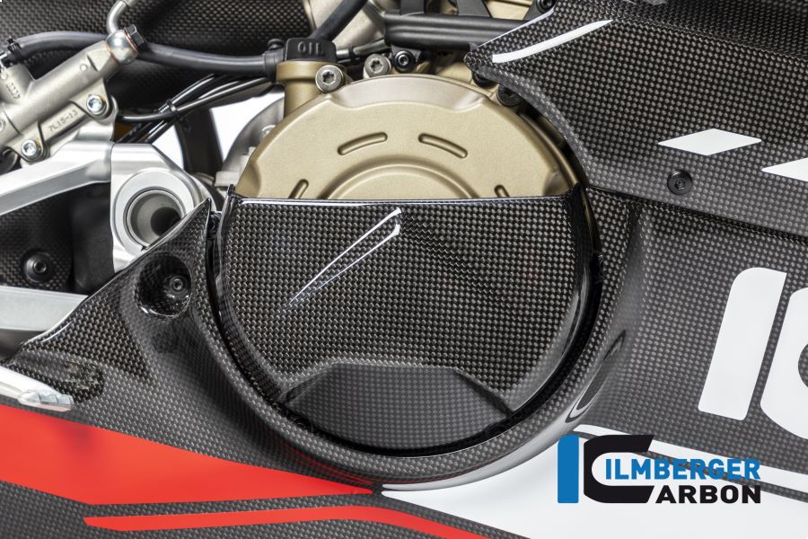 ILMBERGER CARBON KUPPLUNGSDECKEL GLANZ FÜR DUCATI PANIGALE V4 / V4S AB 2018