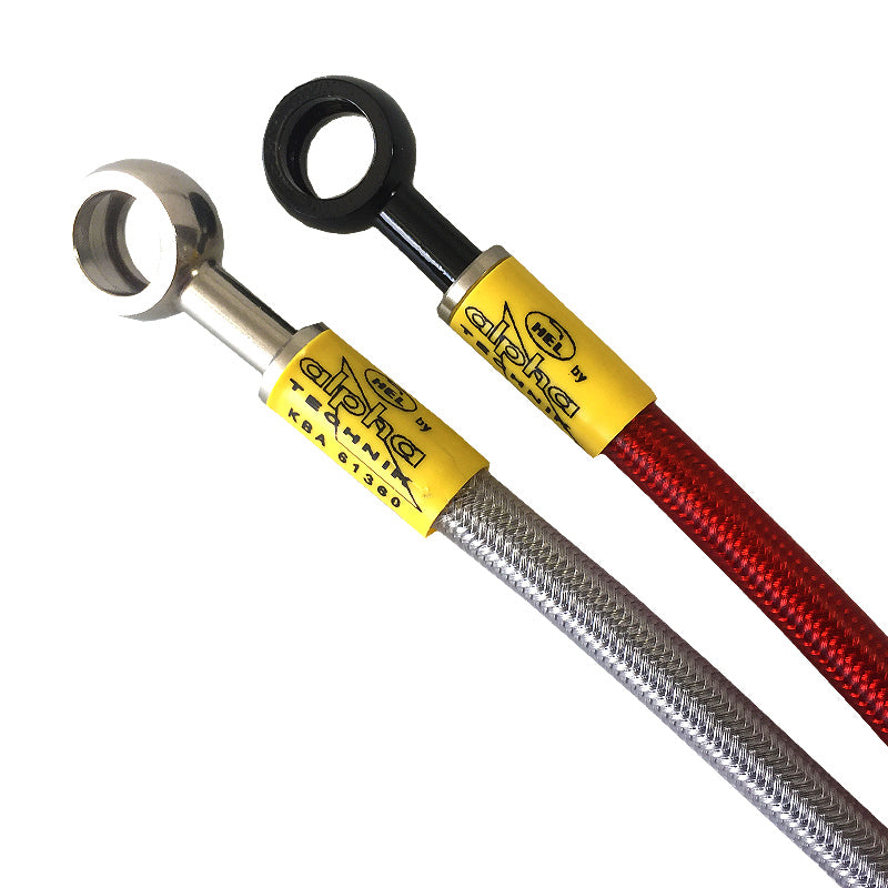 HEL STAHLFLEXLEITUNG VORNE ALTERNATIVE VERLEGEART FULL LENGTH FÜR SUZUKI GSXR1000 L2 - L6 OHNE ABS 2012 - 2016, EDELSTAHL