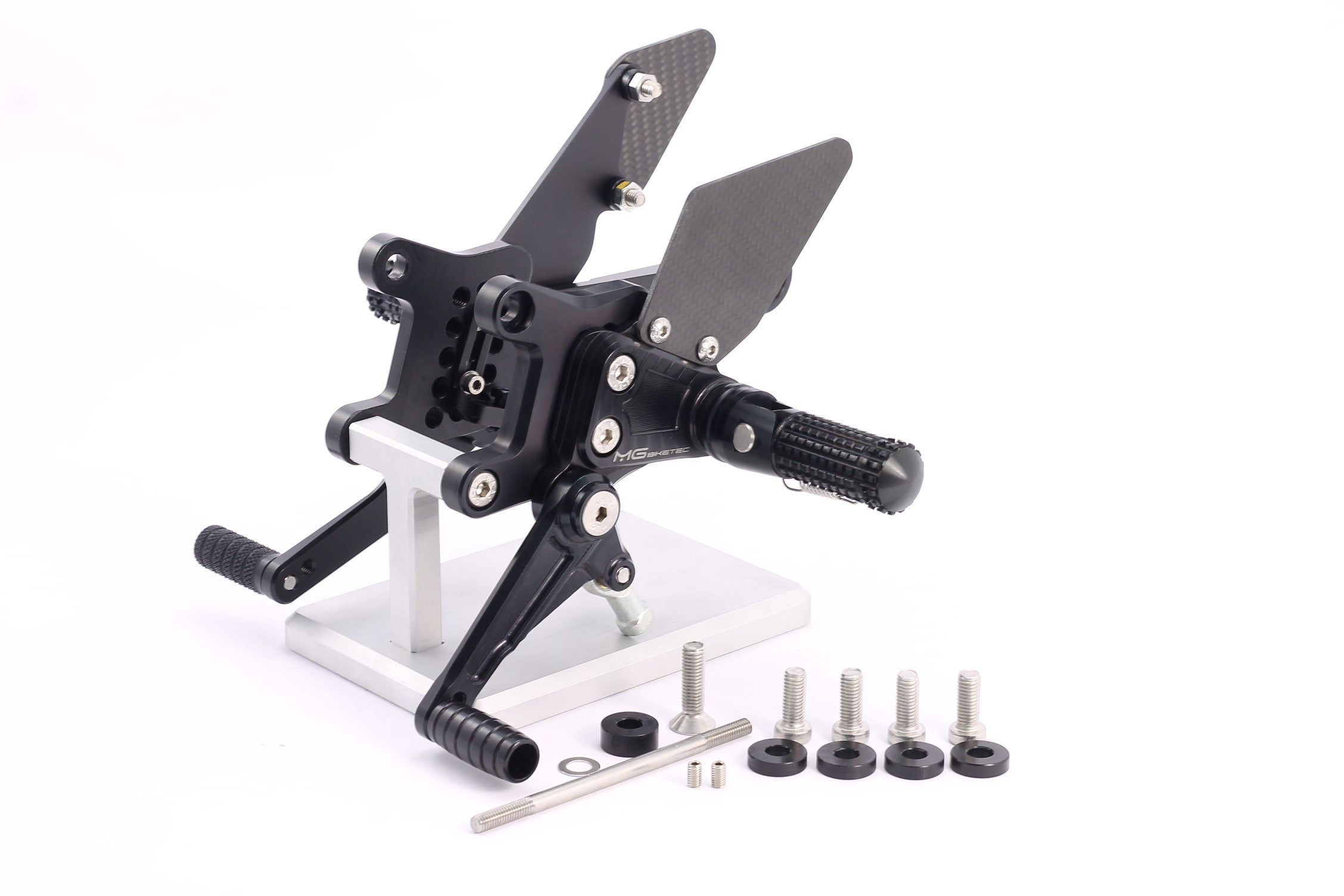 MG Biketec Fußrastenanlage mit ABE für Aprilia RSV4 2017 - 2018 & Tuono 2017 - 2020 seitlich