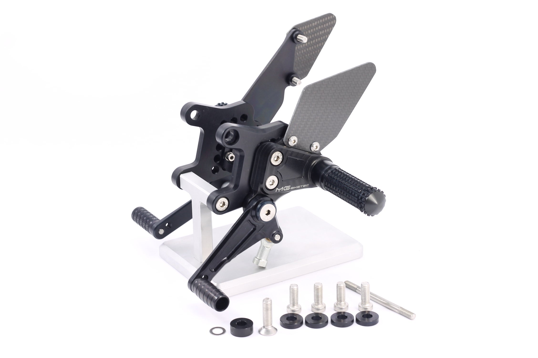 MG Biketec Fußrastenanlage mit ABE für Aprilia RSV4 1100 2019 - & Tuono 1100 2021 -