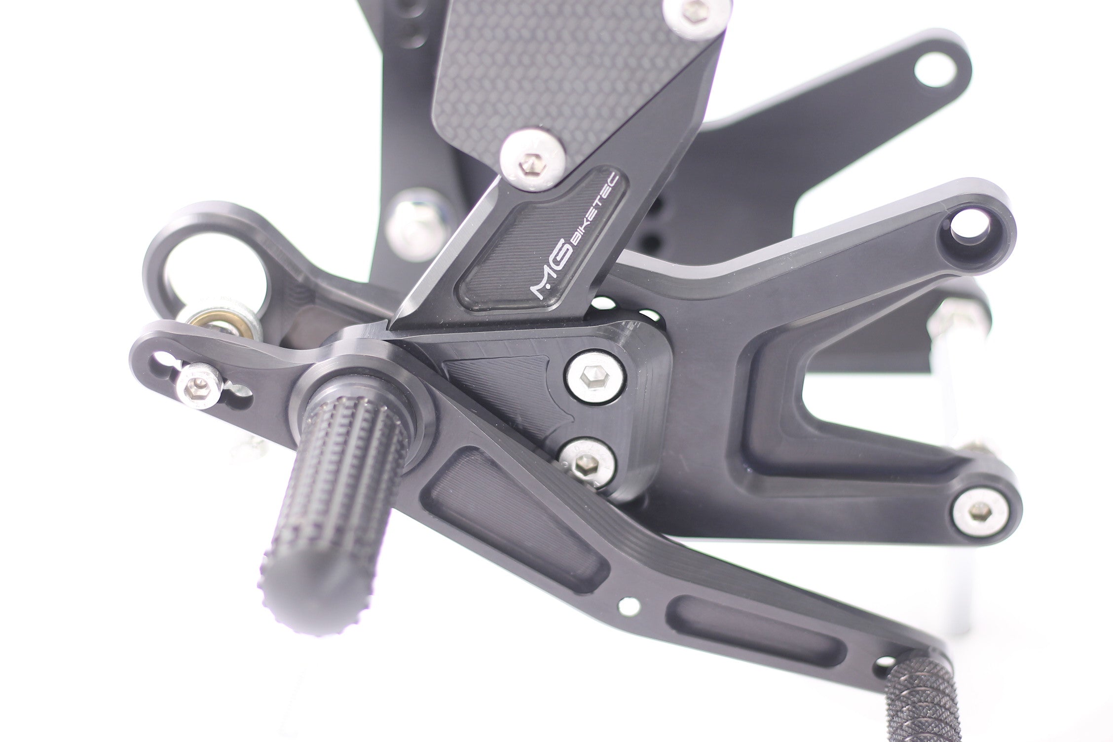 MG Biketec footrest system with ABE for Triumph Street Triple 765 RS / Moto2 2017 - 2022