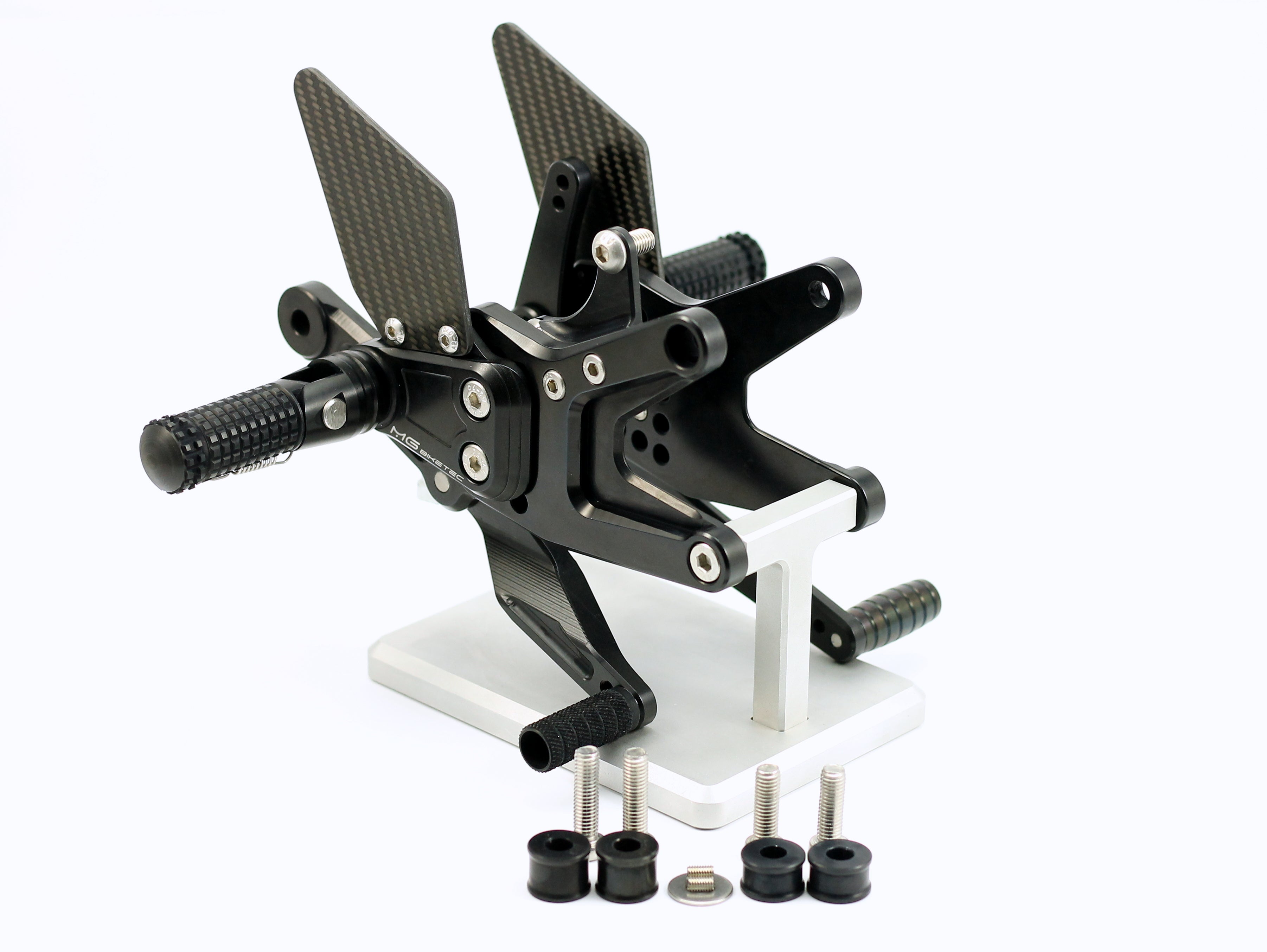 MG Biketec footrest system with ABE for Triumph Street Triple 765 RS / Moto2 From 2023