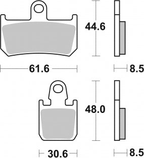 Brake pad SBS 839DS-1 (set per disc) for Yamaha R1 RN19 &amp; RN22