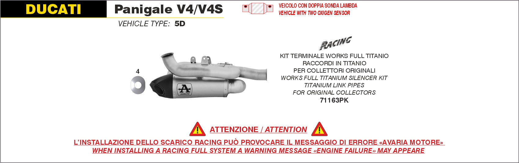 ARROW WORKS Racing-Endschalldämpfer-Paar für Ducati Panigale V4 / V4S ab 2025