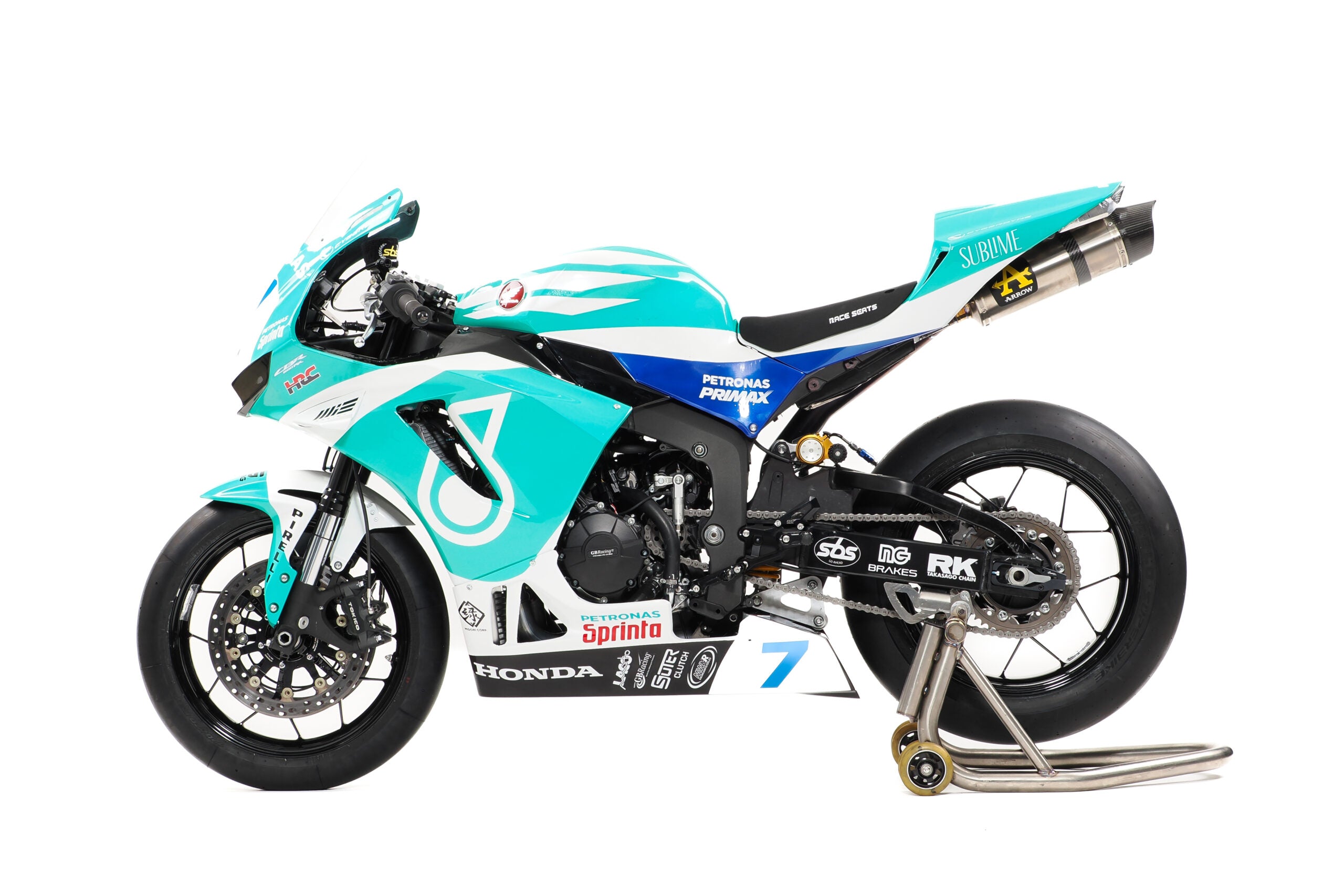 Honda CBR600RR PC69 WSSP 2024 im MIE Petronas Team-Design Rennverkleidung