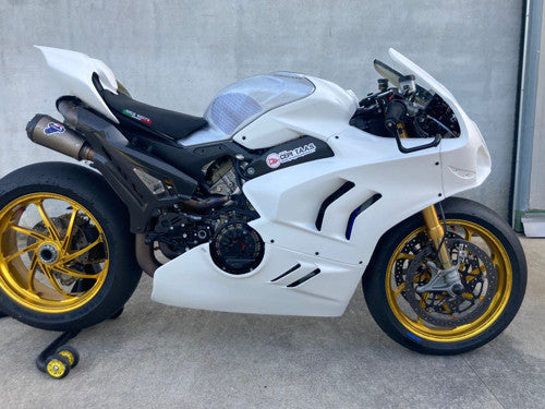 weiße plasticbike rennverkleidung ducati panigale v4 v4s v4r 2022-2024 linke seite