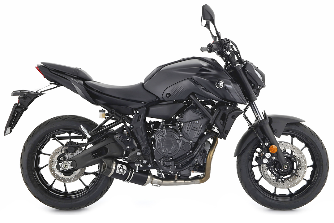TŁUMIK ARROW DARK THUNDER ALUMINIUM Z KOŃCÓWKĄ Z WĘGLA DO YAMAHA MT-07 2021-