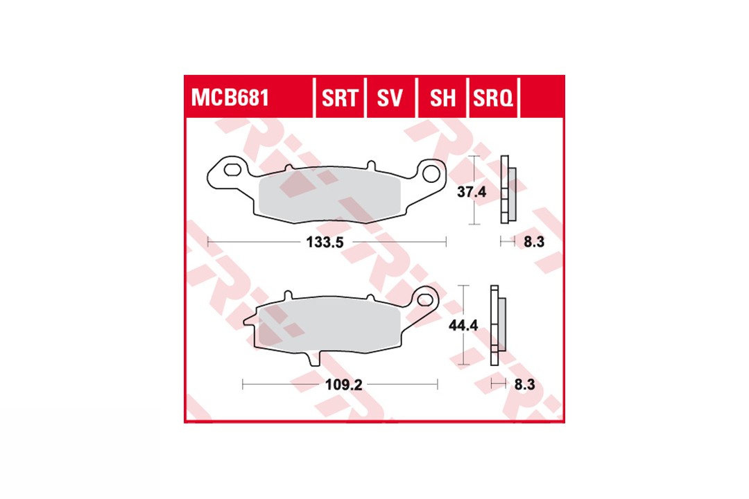 ZESTAW KLOCKÓW HAMULCOWYCH TRW LUCAS SINTER STREET MCB681SV